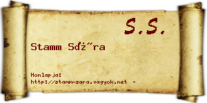 Stamm Sára névjegykártya