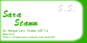 sara stamm business card